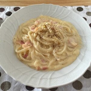 うどんでもちもちカルボナーラ